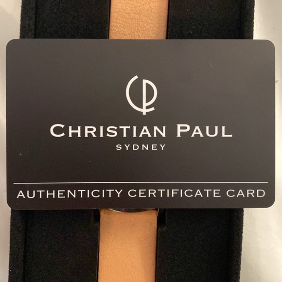 CHRISTIAN PAUL MENS STAINLESS STEEL BEIGE LEATHER BAND WHITE DIAL ROUND WATCH - Picture 3 of 3